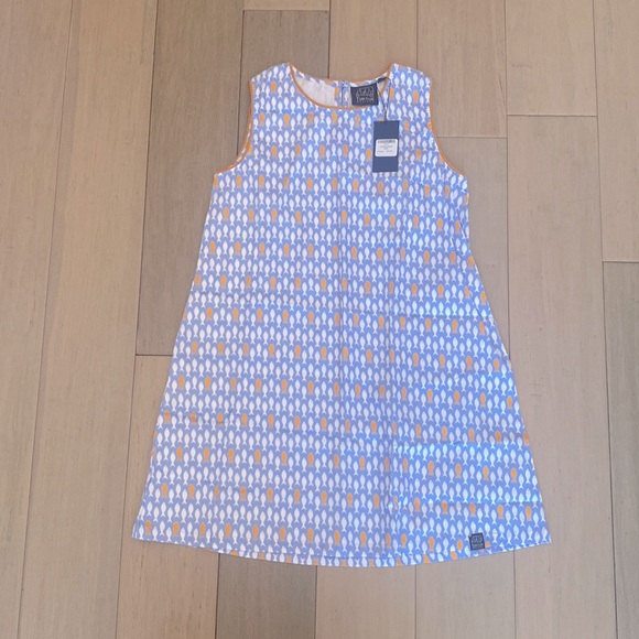 TUKTUK Sun Dress Blue/Orange sz 9-10 - Picture 1 of 3